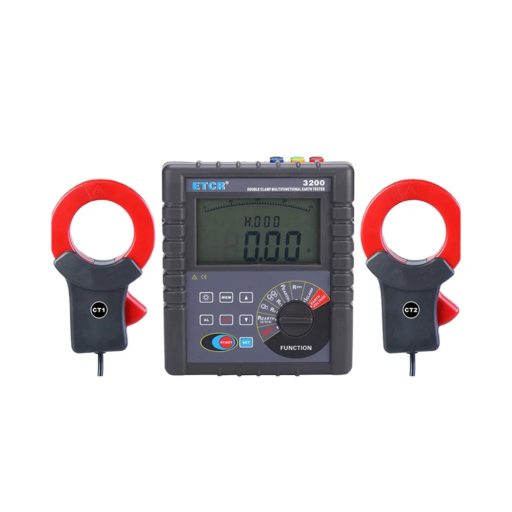 ETCR3200 Double Clamp Earth Grounding Resistance Tester Grounding Soil Resistivity Meter Leakage Current Tester
ETCR3200 Double Clamp Earth Grounding Resistance Tester Grounding Soil Resistivity Meter Leakage Current Tester