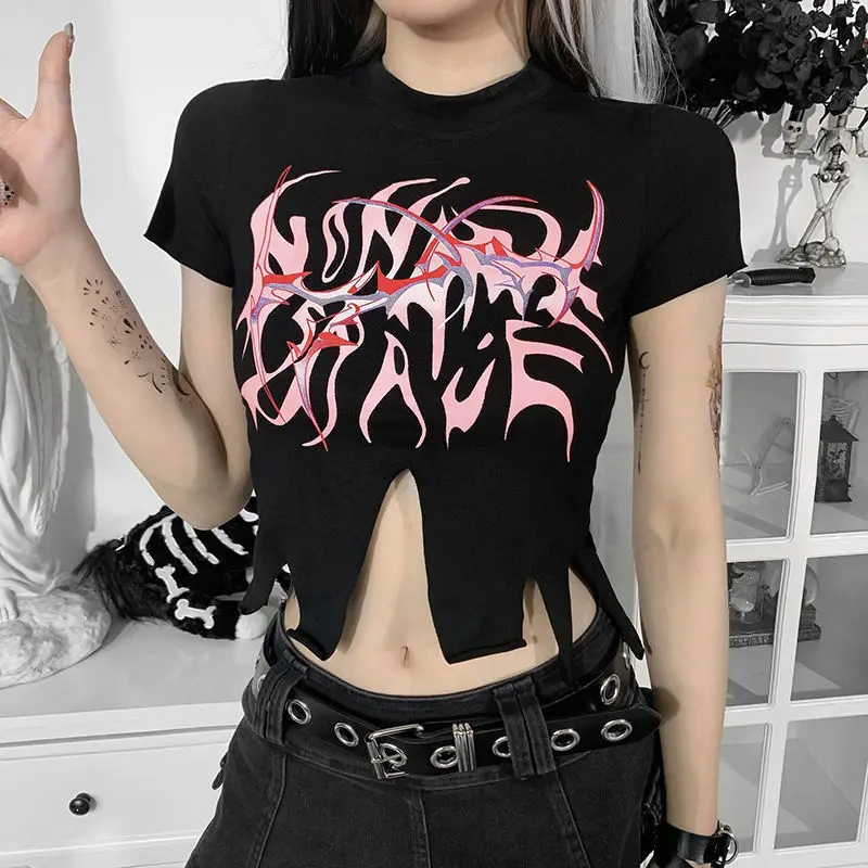 Woman clothes E-girl Oversized t-shirts kawaii vintage harajuku Sexy streetwear Irregular hem punk goth y2k Fashion summer tops
Woman clothes E-girl Oversized t-shirts kawaii vintage harajuku Sexy streetwear Irregular hem punk goth y2k Fashion summer tops