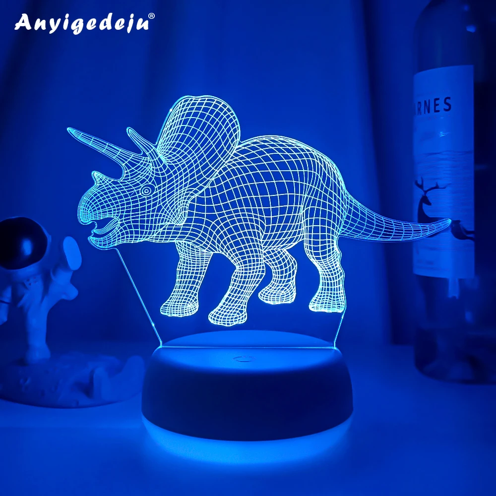 Baby Night Light Dinosaur Triceratops for Kids Bedroom Decor Nightlight Cool Birthday Gift 3d Illusion Acrylic Battery Desk Lamp
Baby Night Light Dinosaur Triceratops for Kids Bedroom Decor Nightlight Cool Birthday Gift 3d Illusion Acrylic Battery Desk Lamp