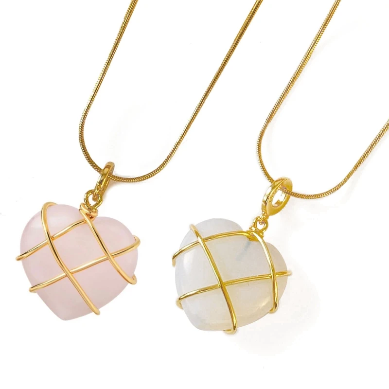 Heart Shape Resin Stone Necklace Pink Blue Gold Crystal Pendants Necklace Diamond Castle Necklace Wire Wrapped Jewelry
Heart Shape Resin Stone Necklace Pink Blue Gold Crystal Pendants Necklace Diamond Castle Necklace Wire Wrapped Jewelry