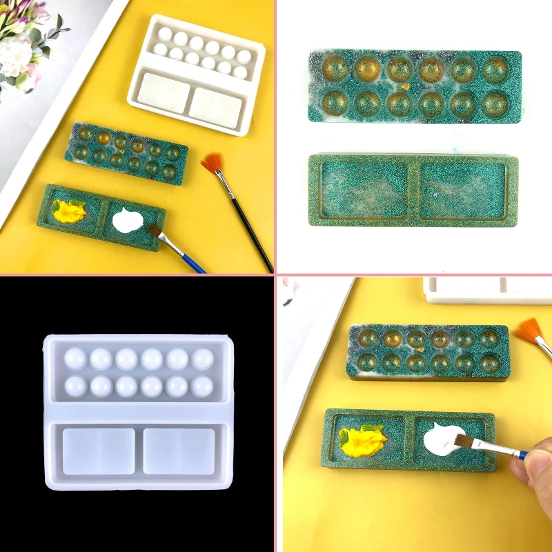 652F Handicraft Epoxy Resin Casting Mould for Palette Making Silicone Resin Mold Painting Supplies DIY Accessories Resin Mold
652F Handicraft Epoxy Resin Casting Mould for Palette Making Silicone Resin Mold Painting Supplies DIY Accessories Resin Mold