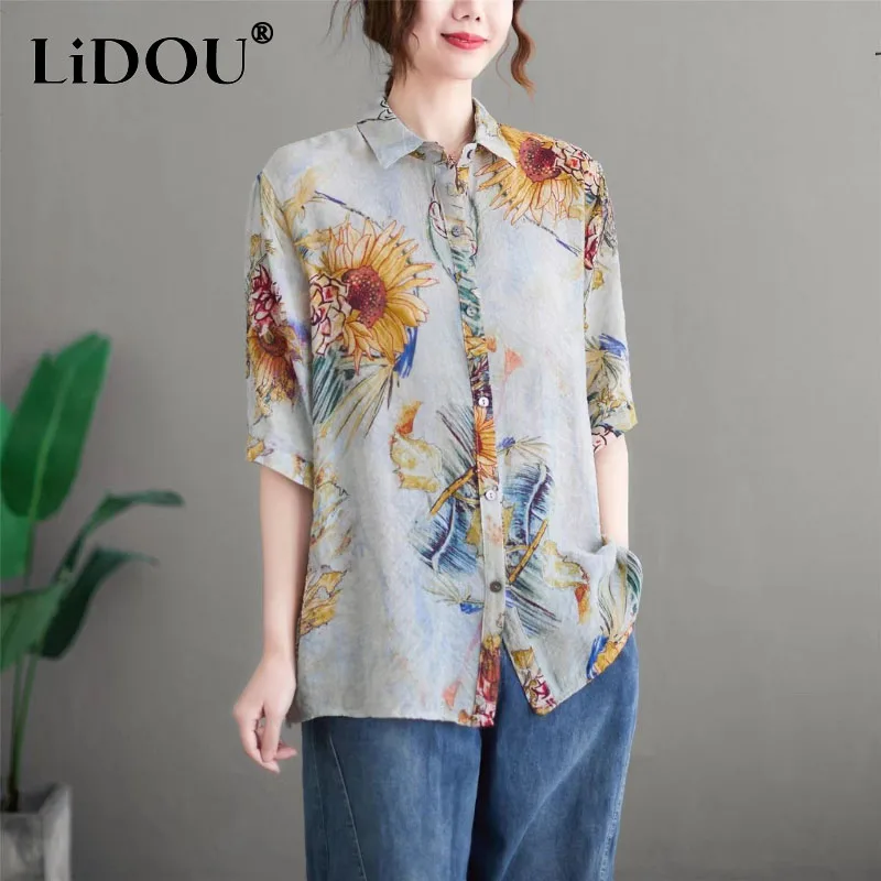 Spring Summer Vintage Fashion Refreshing Lively Tops Women Loose Buttons Print Lady Blouse Paisley Casual Floral Female Shirt
Spring Summer Vintage Fashion Refreshing Lively Tops Women Loose Buttons Print Lady Blouse Paisley Casual Floral Female Shirt