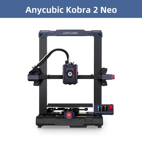 3D-принтер ANYCUBIC Kobra 2 Neo FDM, максимальная скорость печати 250 мм/с, новый интегрированный экструдер LeviQ 2,0, автоматическое выравнивание, пользовательский дизайн