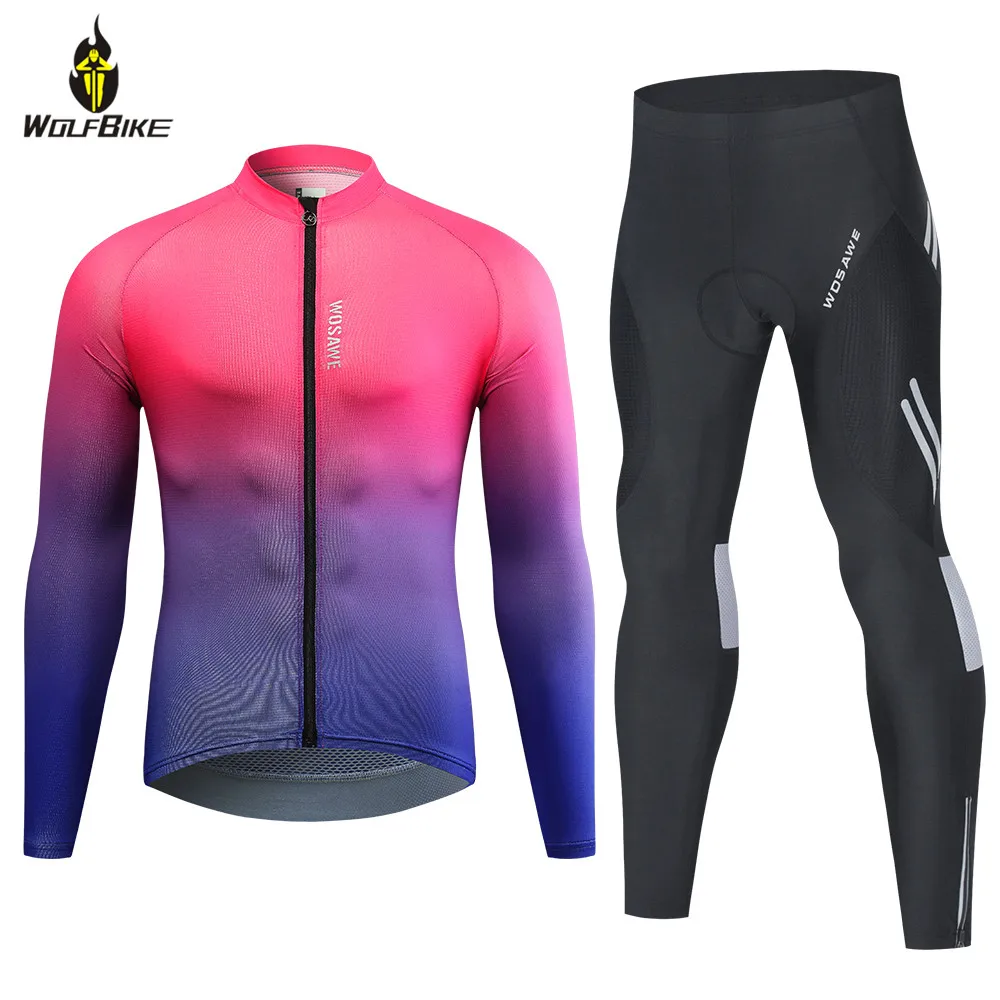 WOSAWE Men Long Sleeve Road Cycling Jersey Suit Breathable Bike Shirt Slim Fit Padded Pants Bib Shorts Kit Clothing Bicycle Set
WOSAWE Men Long Sleeve Road Cycling Jersey Suit Breathable Bike Shirt Slim Fit Padded Pants Bib Shorts Kit Clothing Bicycle Set