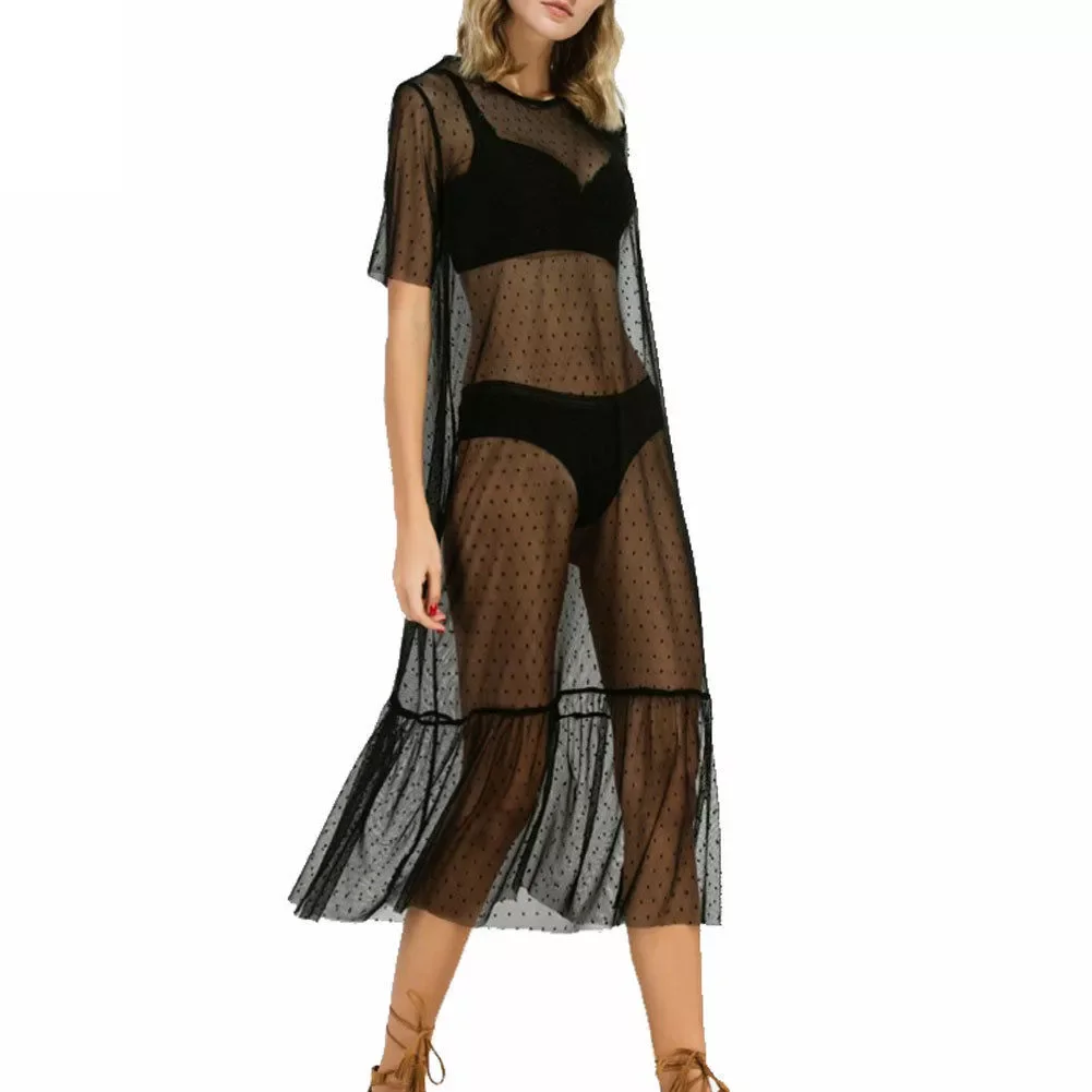 New in Sexy Black See-through Mesh Sheer Dress Tulle Lace Long Beachwear Cover Up jackets golf jackets for men
New in Sexy Black See-through Mesh Sheer Dress Tulle Lace Long Beachwear Cover Up jackets golf jackets for men