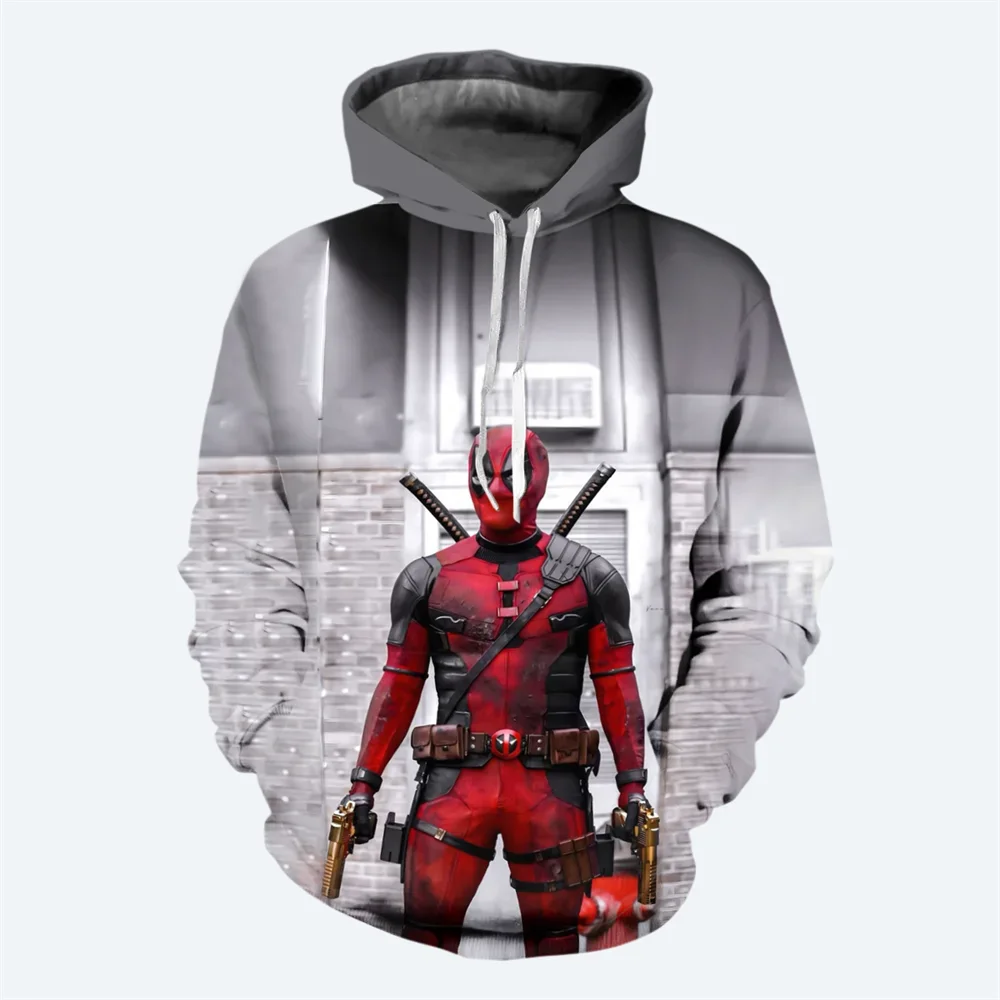 Deadpool Men's Hoodie Marvel Boys Girls 3D Printed Pullover Oversized New Autumn Clothing