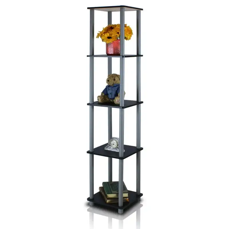 Corner Square Display 11.6"W x 11.6"D x 57.7"H 5-Shelf Freestanding Shelving Unit, Black and Gray
Corner Square Display 11.6"W x 11.6"D x 57.7"H 5-Shelf Freestanding Shelving Unit, Black and Gray