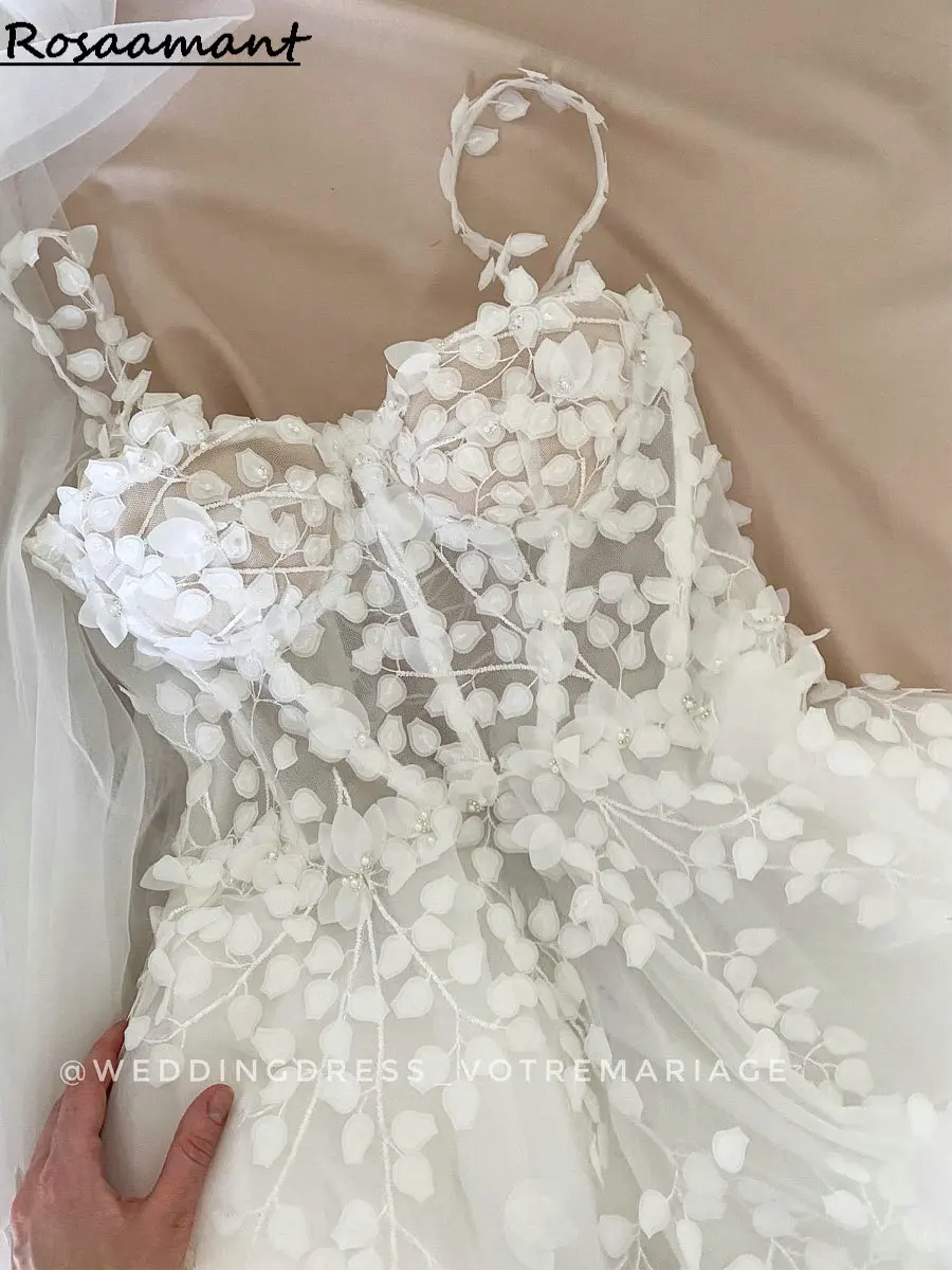 Boho Illusion 3D Appliques Lace A-Line Wedding Dresses Spaghetti Straps Sleeveless Bridal Gowns Robe De Mariée
Boho Illusion 3D Appliques Lace A-Line Wedding Dresses Spaghetti Straps Sleeveless Bridal Gowns Robe De Mariée