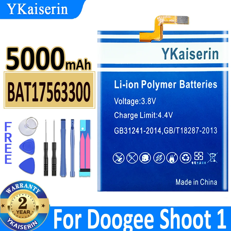 Аккумулятор ykaisсеребрин 5000 мАч, BAT17563300 Для Doogee Shoot 1 Shoot1, 5,5 дюйма, в наличии Bateria
Аккумулятор ykaisсеребрин 5000 мАч, BAT17563300 Для Doogee Shoot 1 Shoot1, 5,5 дюйма, в наличии Bateria