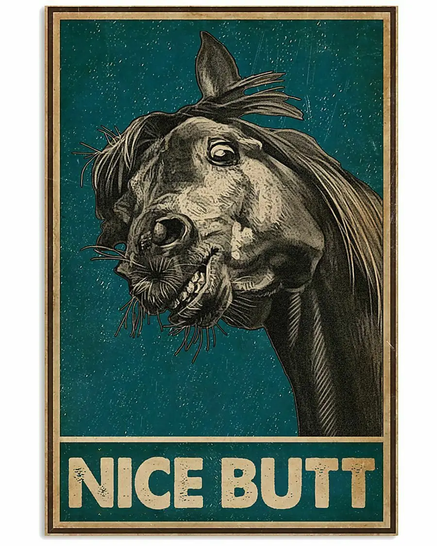 Retro Nice Butt Black Horse Metal Sign Man Cave Shed Bar Home bathroom Wall art
Retro Nice Butt Black Horse Metal Sign Man Cave Shed Bar Home bathroom Wall art