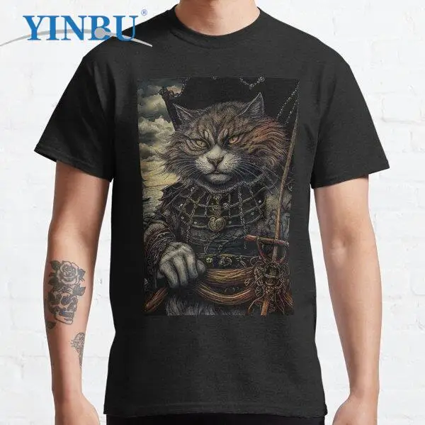 Portrait of the king of the pirate cats illustration Printed t-shirt YINBU Brand 2023 High quality Graphic Tee
Portrait of the king of the pirate cats illustration Printed t-shirt YINBU Brand 2023 High quality Graphic Tee