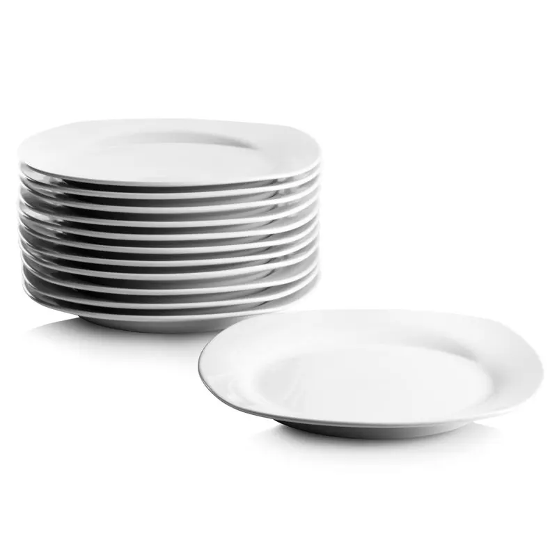 Gorgeous White Set of 12 Catering Square Ceramic Dinner Plates – Perfect for Everyday Use & Special Occasions 
Gorgeous White Set of 12 Catering Square Ceramic Dinner Plates – Perfect for Everyday Use & Special Occasions