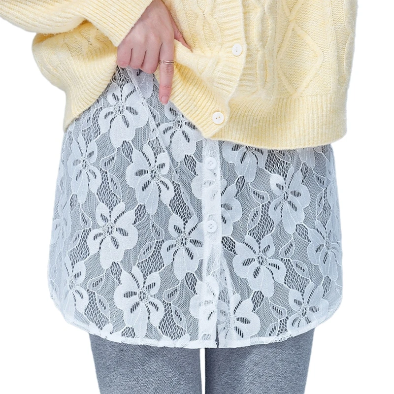 M2EA Women Clover Floral Lace Shirt Extender Split Button Layering Top Hemline Skirt
M2EA Women Clover Floral Lace Shirt Extender Split Button Layering Top Hemline Skirt
