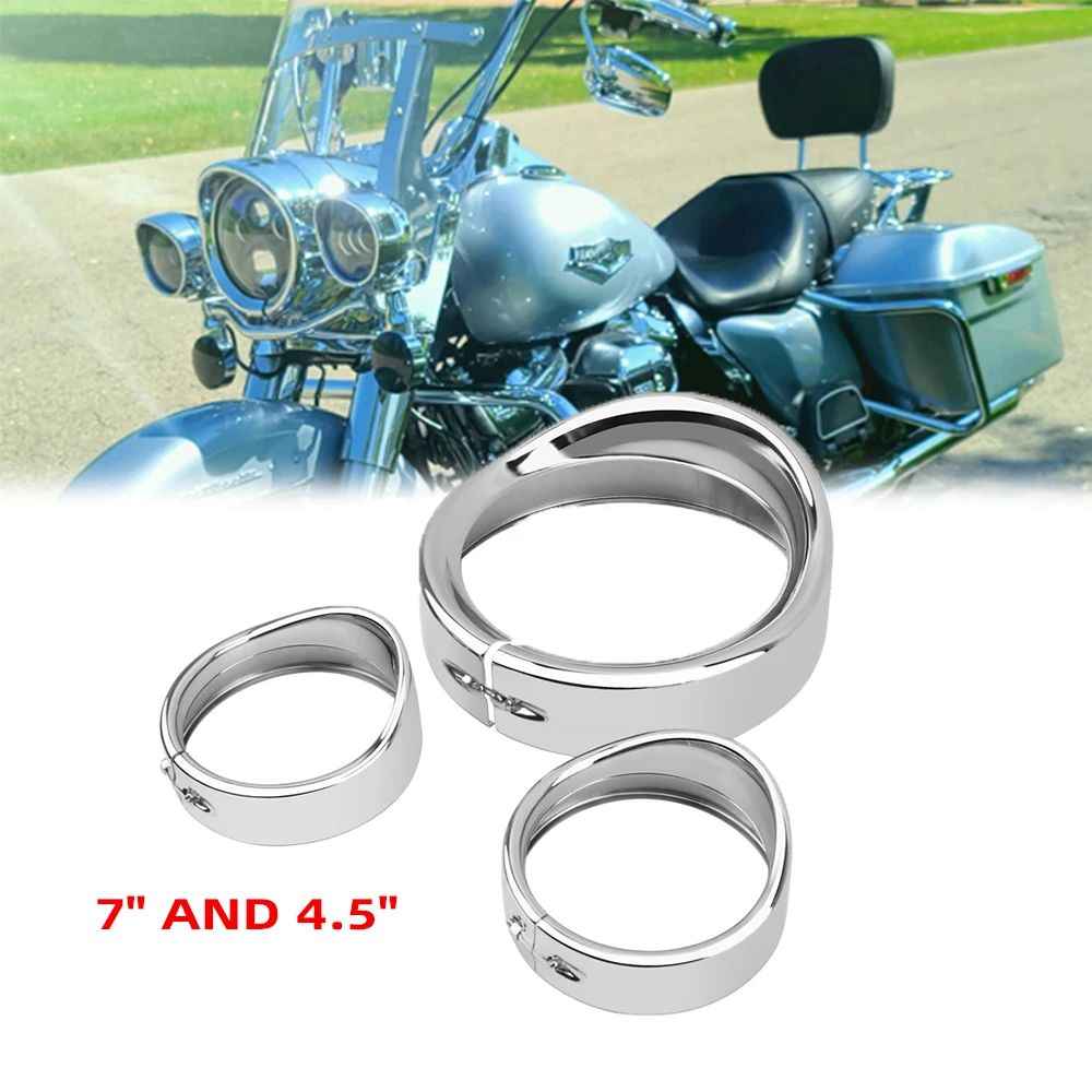 For Harley Touring Road King Electra Glide Softail FLD/FLH Motorcycle Headlight Trim 7" Ring Bezel 4.5" LED Fog Light
For Harley Touring Road King Electra Glide Softail FLD/FLH Motorcycle Headlight Trim 7" Ring Bezel 4.5" LED Fog Light