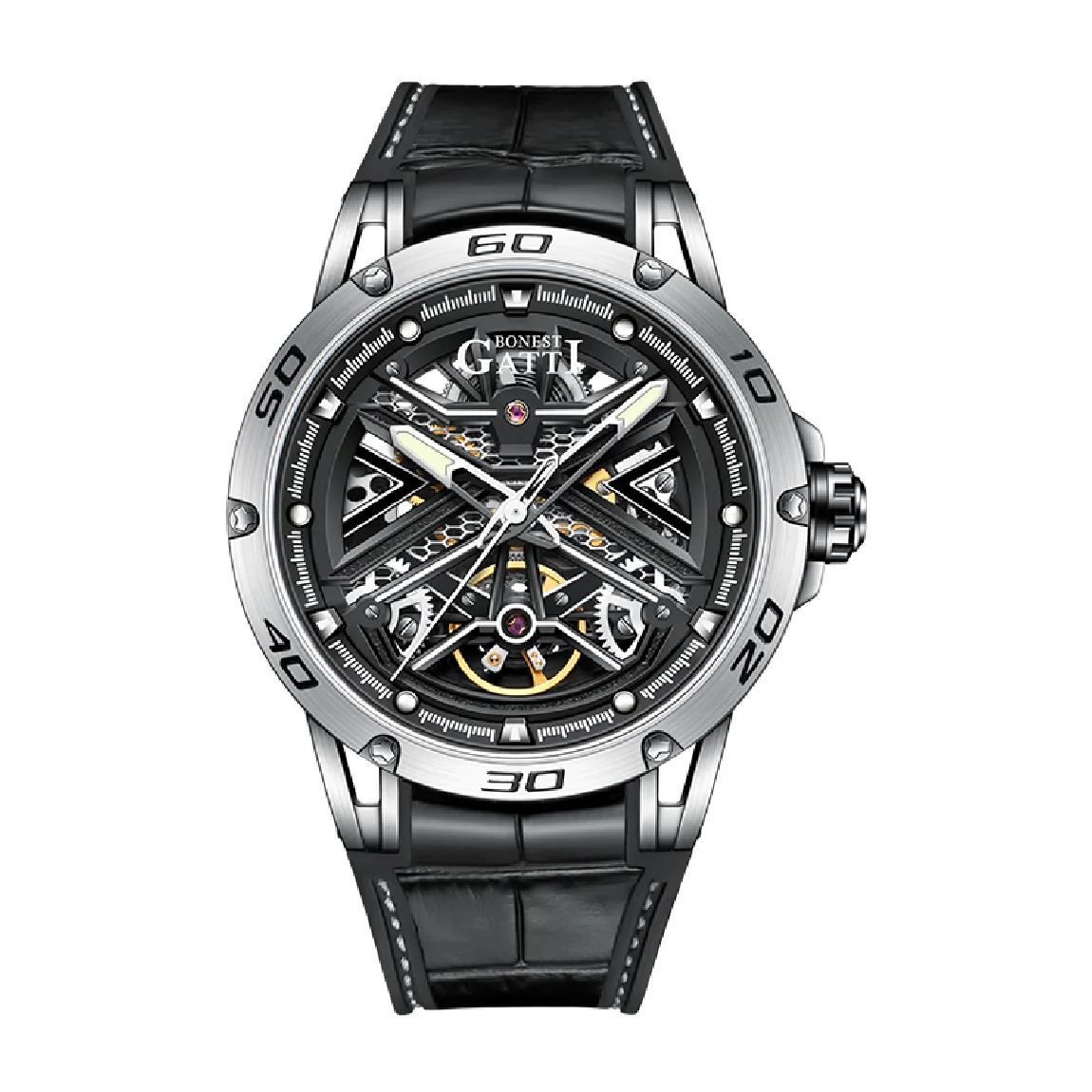 BONEST GATTI Men Automatic Watch Luxury Watches Vintage Mechanical Wristwatch 50M Waterproof Skeleton Sapphire Luminous Sport
BONEST GATTI Men Automatic Watch Luxury Watches Vintage Mechanical Wristwatch 50M Waterproof Skeleton Sapphire Luminous Sport