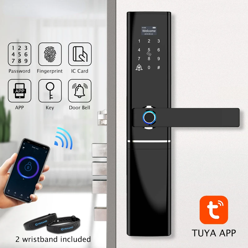 Fingerprint Smart Door lock Wifi Code RFID Card Key Digital Electronic Lock with Doorbell Deadbolt Lock For Home Security
Fingerprint Smart Door lock Wifi Code RFID Card Key Digital Electronic Lock with Doorbell Deadbolt Lock For Home Security