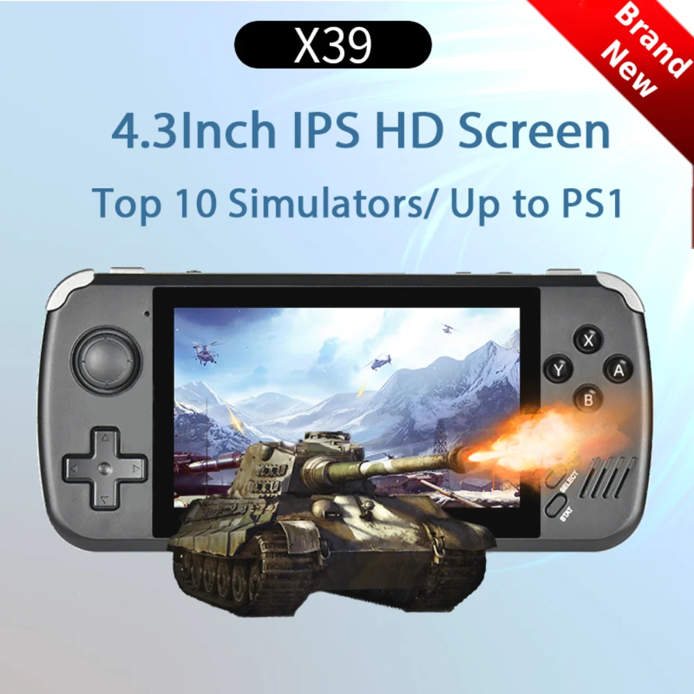 X39 4.3Inch IPS Screen Open Source Retro Video Game Console Quad Core PS1,Arcade Support Wired Controller Handheld Game Players
X39 4.3Inch IPS Screen Open Source Retro Video Game Console Quad Core PS1,Arcade Support Wired Controller Handheld Game Players