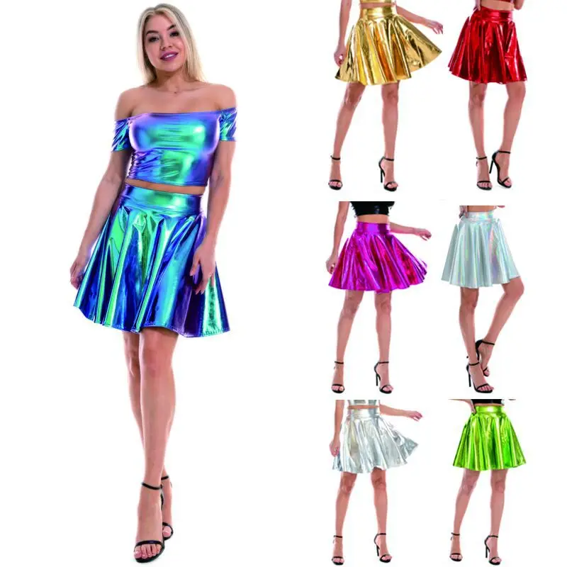 Sexy Laser High Waist Mini PU Leather Skirt Club Party Dance Shiny Holographic Skirts Harajuku JK Metallic Pleated Skirts
Sexy Laser High Waist Mini PU Leather Skirt Club Party Dance Shiny Holographic Skirts Harajuku JK Metallic Pleated Skirts
