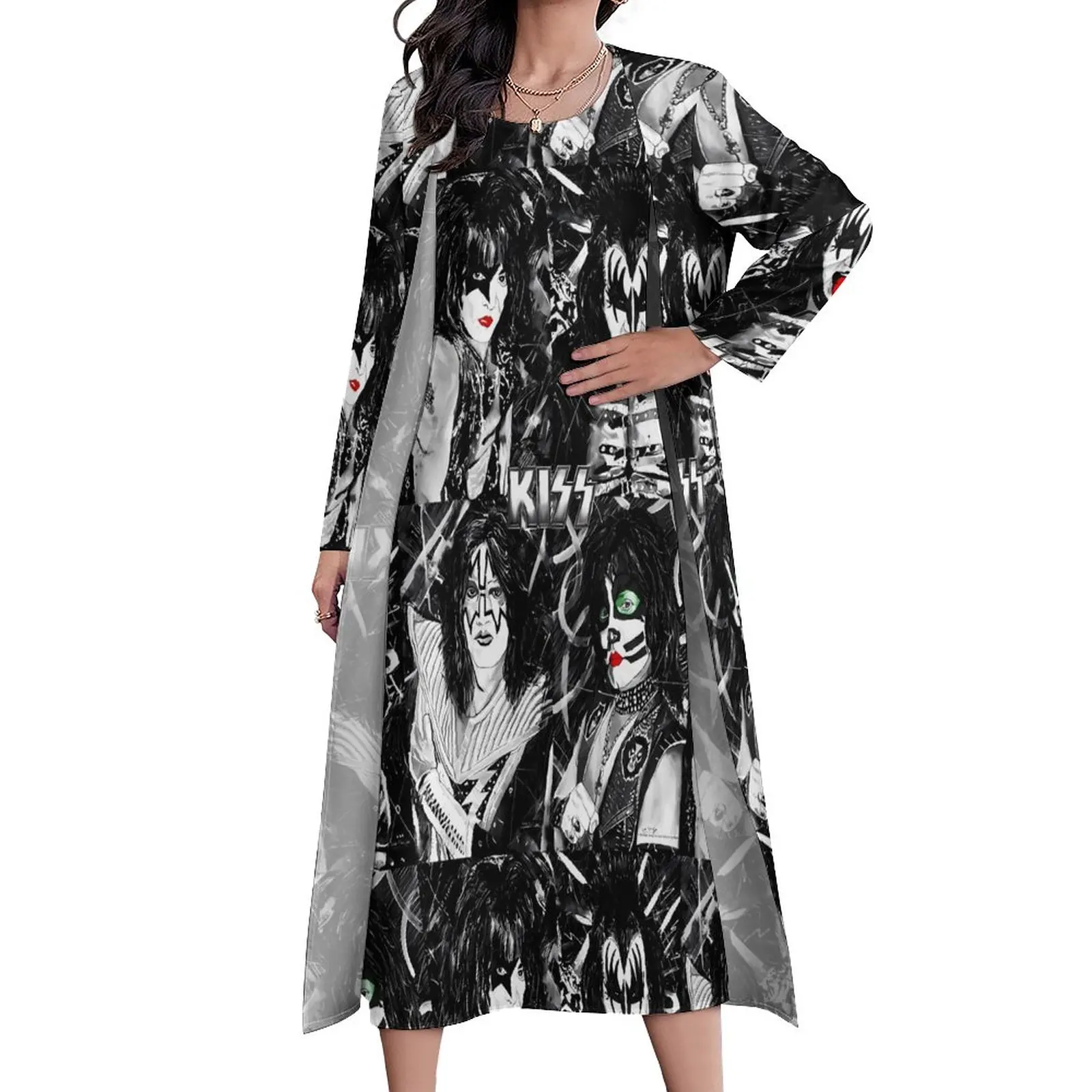 Платье-макси с длинным рукавом и графическим принтом, размеры до 5XL
Платье-макси с длинным рукавом и графическим принтом, размеры до 5XL