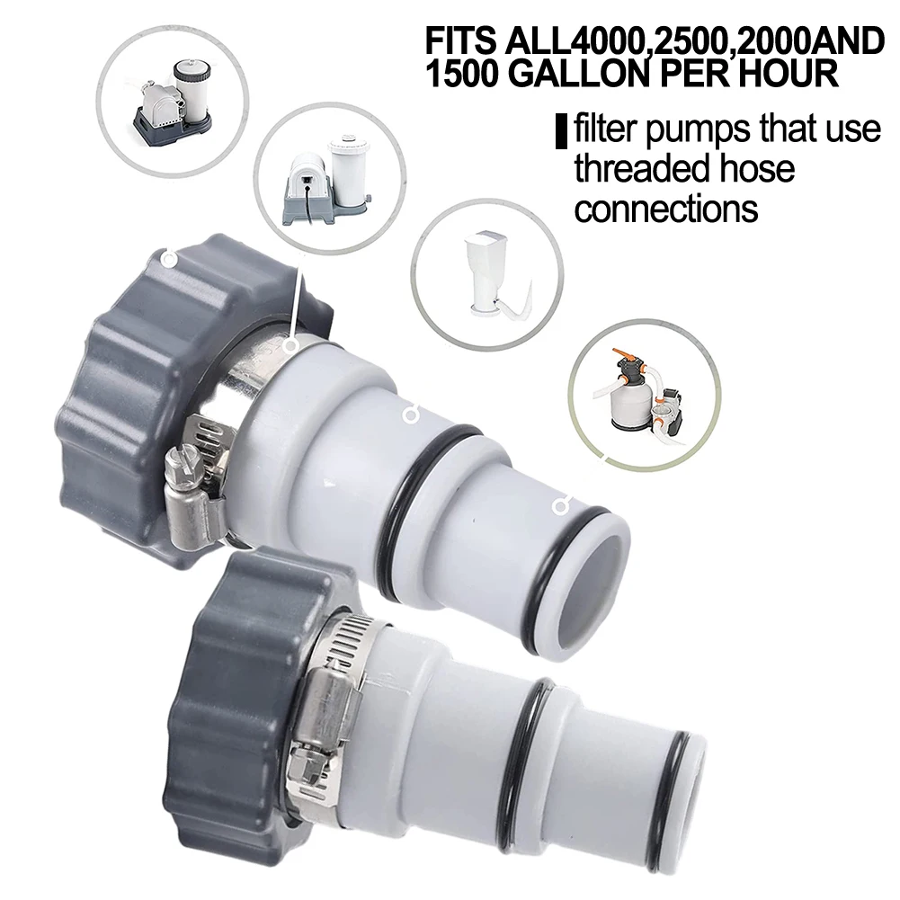 Hose Adapter Durable Threaded to Clamp Style Hose Adapter for Intex Pool Compatible with 15 and 125 Inch Hoses
Hose Adapter Durable Threaded to Clamp Style Hose Adapter for Intex Pool Compatible with 15 and 125 Inch Hoses