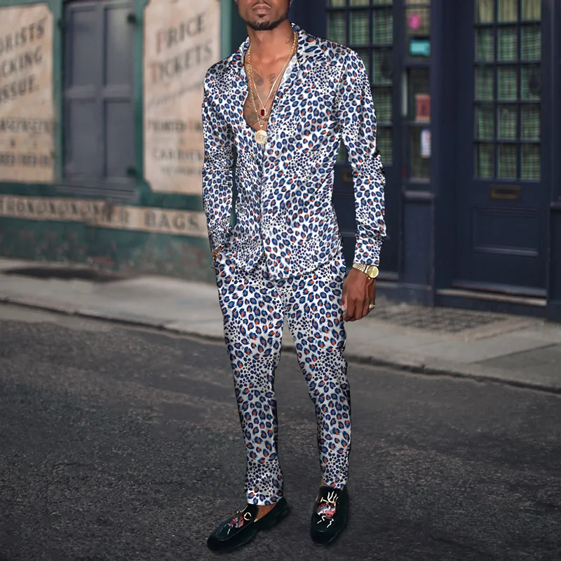 2022 Spring Autumn Men Hawaiian Shirt Suit Long-Sleeved Cardigan Trousers 2-Piece Set Fashion Casual Men's Clothes Leopard Print
2022 Spring Autumn Men Hawaiian Shirt Suit Long-Sleeved Cardigan Trousers 2-Piece Set Fashion Casual Men's Clothes Leopard Print