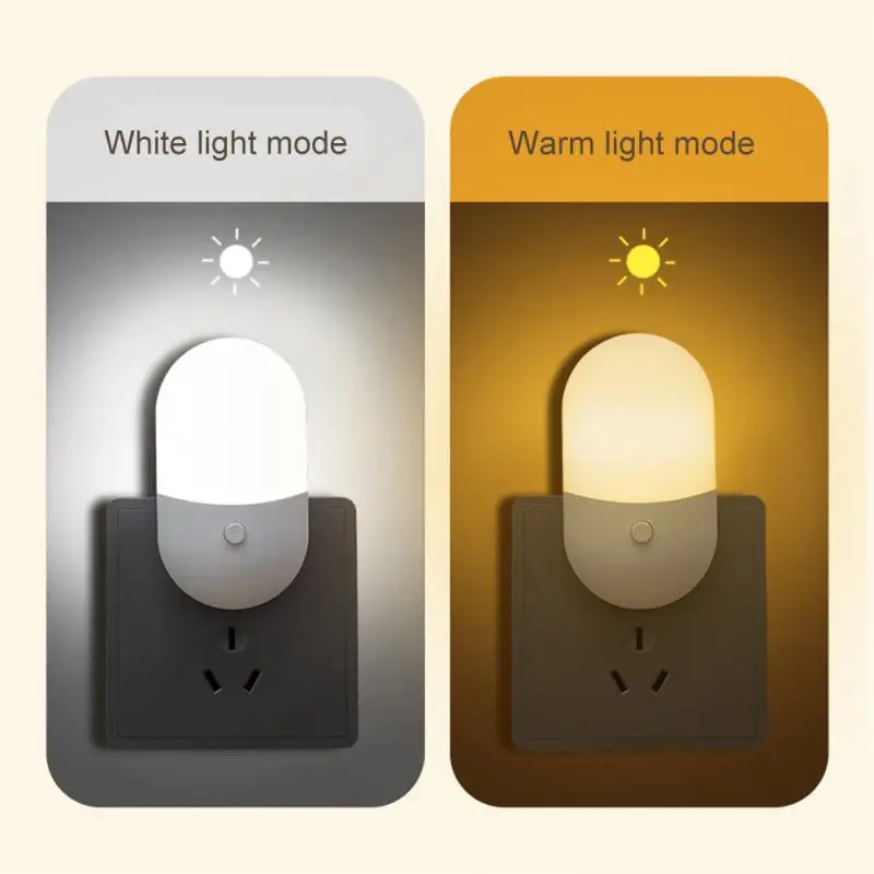 Two-color Night Light Plug-in With Switch LED Feeding Socket Bedroom Wake Up Bedside Light Night Lights LED Bulbs US EU Lamp
Two-color Night Light Plug-in With Switch LED Feeding Socket Bedroom Wake Up Bedside Light Night Lights LED Bulbs US EU Lamp