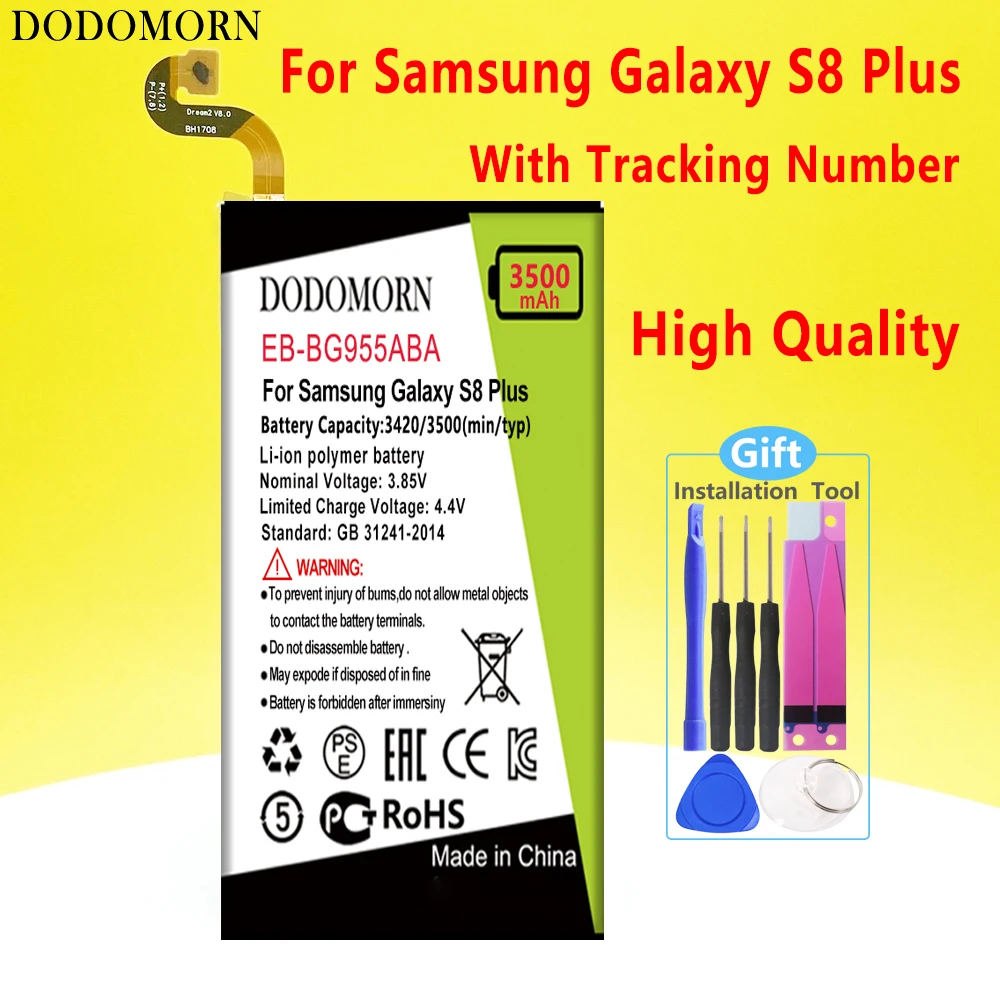 DODOMORN EB-BG955ABA EB-BG955ABE Battery For Samsung Galaxy S8 Plus+ G9550 G955 G955F/A G955T G955S G955P Phone+Tracking Number
DODOMORN EB-BG955ABA EB-BG955ABE Battery For Samsung Galaxy S8 Plus+ G9550 G955 G955F/A G955T G955S G955P Phone+Tracking Number
