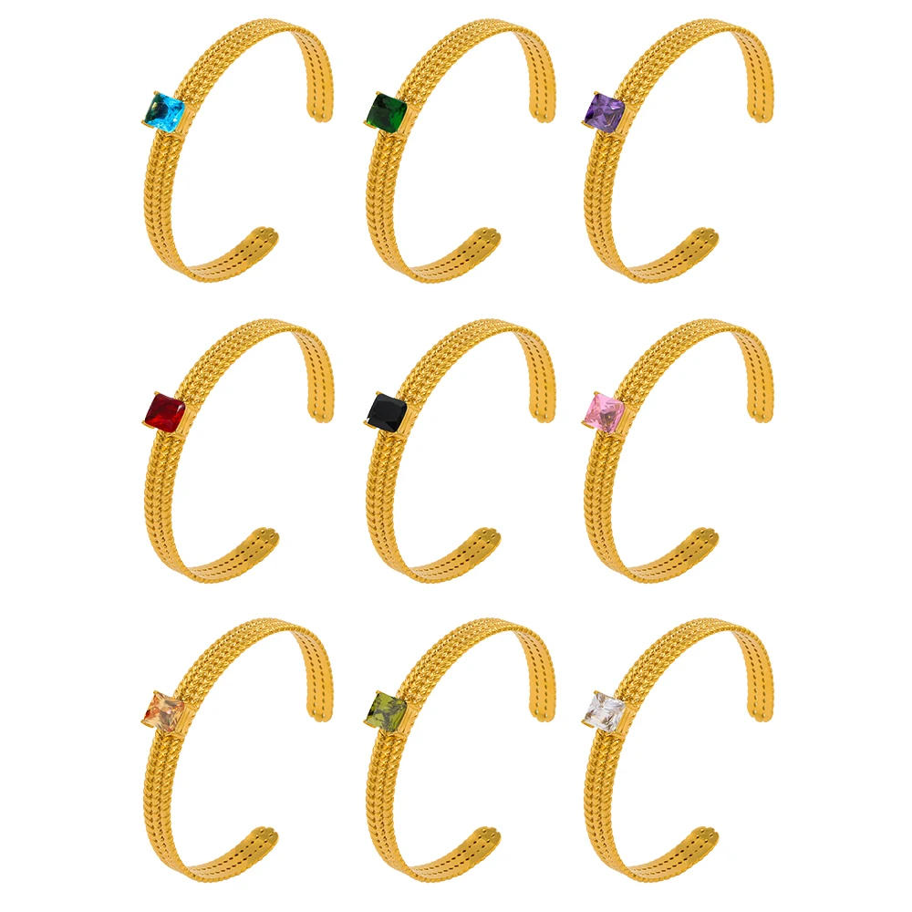 Stainless Steel Gold Plated Cuff Bangle Bracelets For Women Zircon Twisted Rope Pattern Bracelet Jewelry Accessories YS442
Stainless Steel Gold Plated Cuff Bangle Bracelets For Women Zircon Twisted Rope Pattern Bracelet Jewelry Accessories YS442