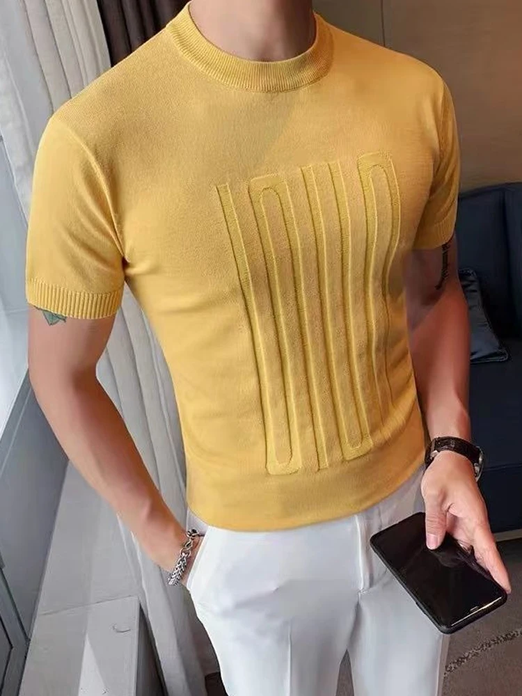 New Harajuku Solid Slim Knitted Tee Shirt Men Summer Casual O-Neck T-Shirts Mens Fashion Clothing Skinny Top Pullover Streetwear
New Harajuku Solid Slim Knitted Tee Shirt Men Summer Casual O-Neck T-Shirts Mens Fashion Clothing Skinny Top Pullover Streetwear