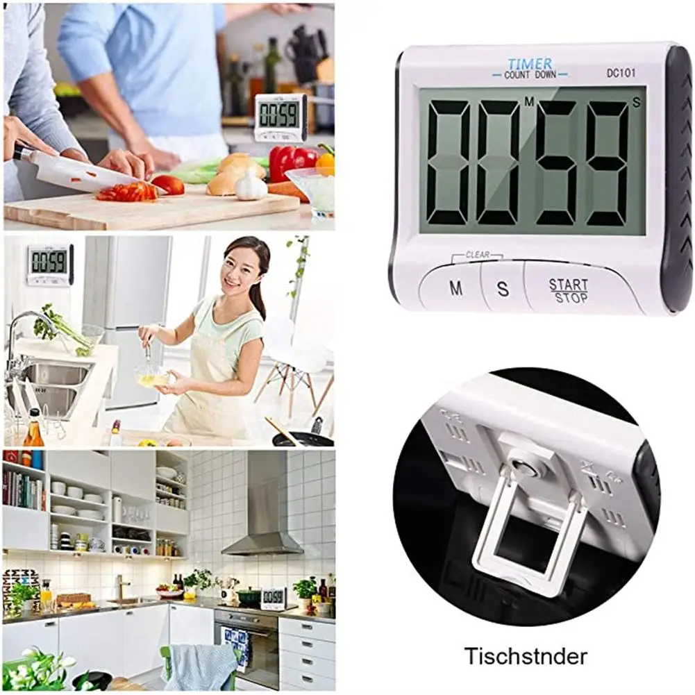 

Dc101 Kitchen Cooking Timer With Large Lcd Display Screen Digital Timer Time Management Kitchen Gadgets