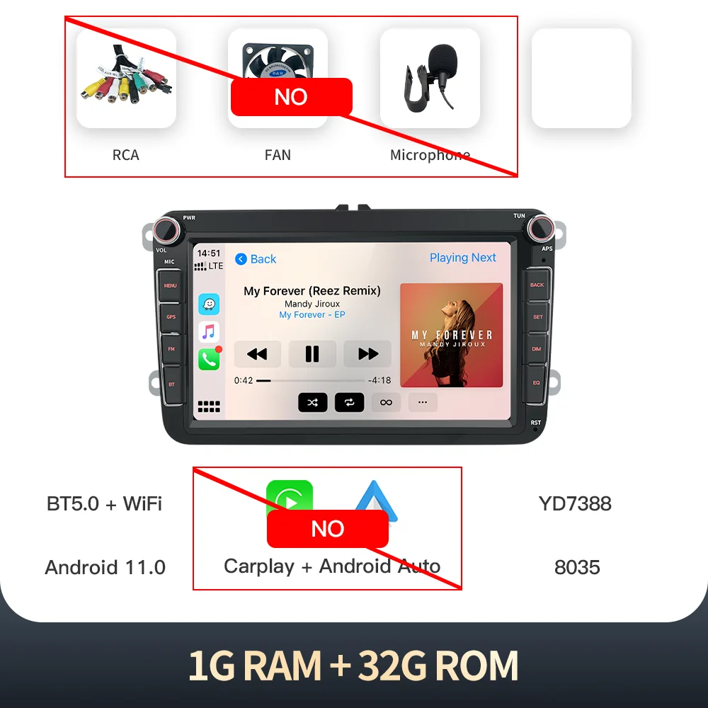 Kingchange 8 "Android14 Автомобильный радиоприемник 2 din для VW/ Volkswagen Skoda Octavia Golf 5 6 Touran Passat B6 Polo Jetta Carplay Auto Wi-Fi
Kingchange 8 "Android14 Автомобильный радиоприемник 2 din для VW/ Volkswagen Skoda Octavia Golf 5 6 Touran Passat B6 Polo Jetta Carplay Auto Wi-Fi