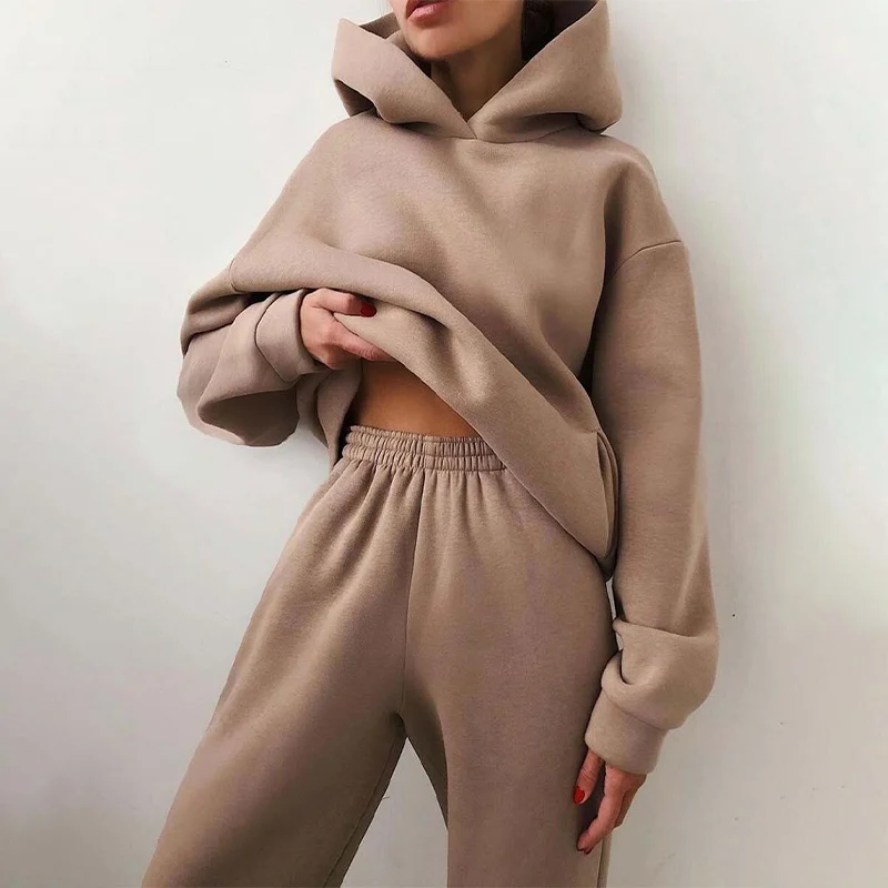 Women Elegant Solid Sets For Women Warm Hoodie Sweatshirts And Long Pant fashion Two Piece Sets Spring Autumn Women's Tracksuit
Women Elegant Solid Sets For Women Warm Hoodie Sweatshirts And Long Pant fashion Two Piece Sets Spring Autumn Women's Tracksuit