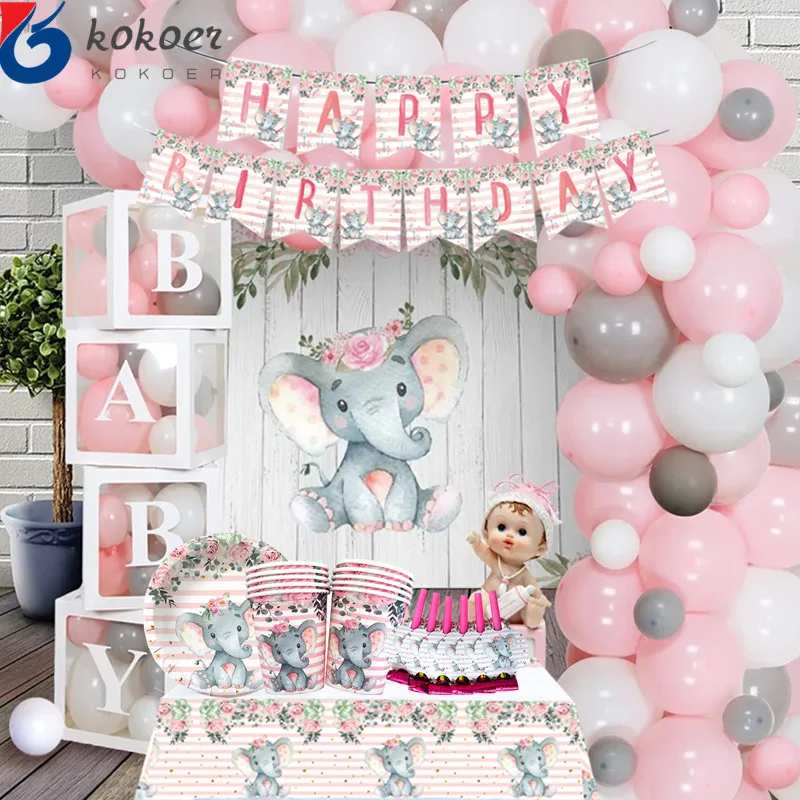 Pink elephant Baby Shower Theme Party Paper Plate Napkin Disposable Tableware girl Birthday Party One Baby Shower ballon Supplie
Pink elephant Baby Shower Theme Party Paper Plate Napkin Disposable Tableware girl Birthday Party One Baby Shower ballon Supplie