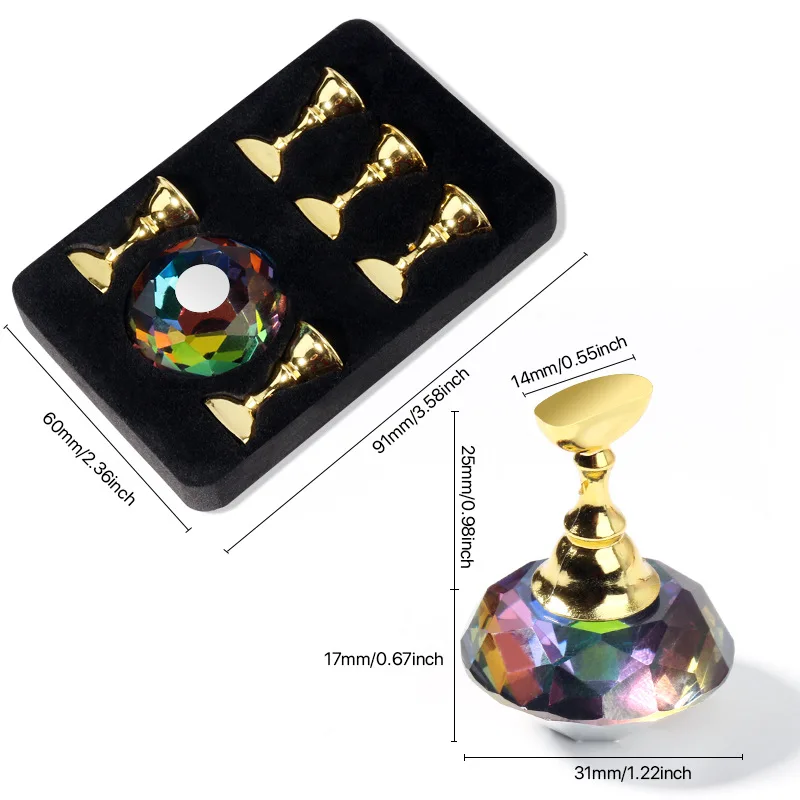 1Pc Magnetic Nail Holder + 5 Tips Practice Crystal Nail Art Display Stand UV Gel Polish Showing Manicure Tools Metal Alloy Shelf
1Pc Magnetic Nail Holder + 5 Tips Practice Crystal Nail Art Display Stand UV Gel Polish Showing Manicure Tools Metal Alloy Shelf