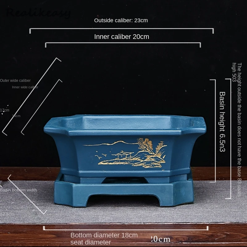 Керамический цветочный горшок Realikeasy фиолетовый LF656 
Керамический цветочный горшок Realikeasy фиолетовый LF656