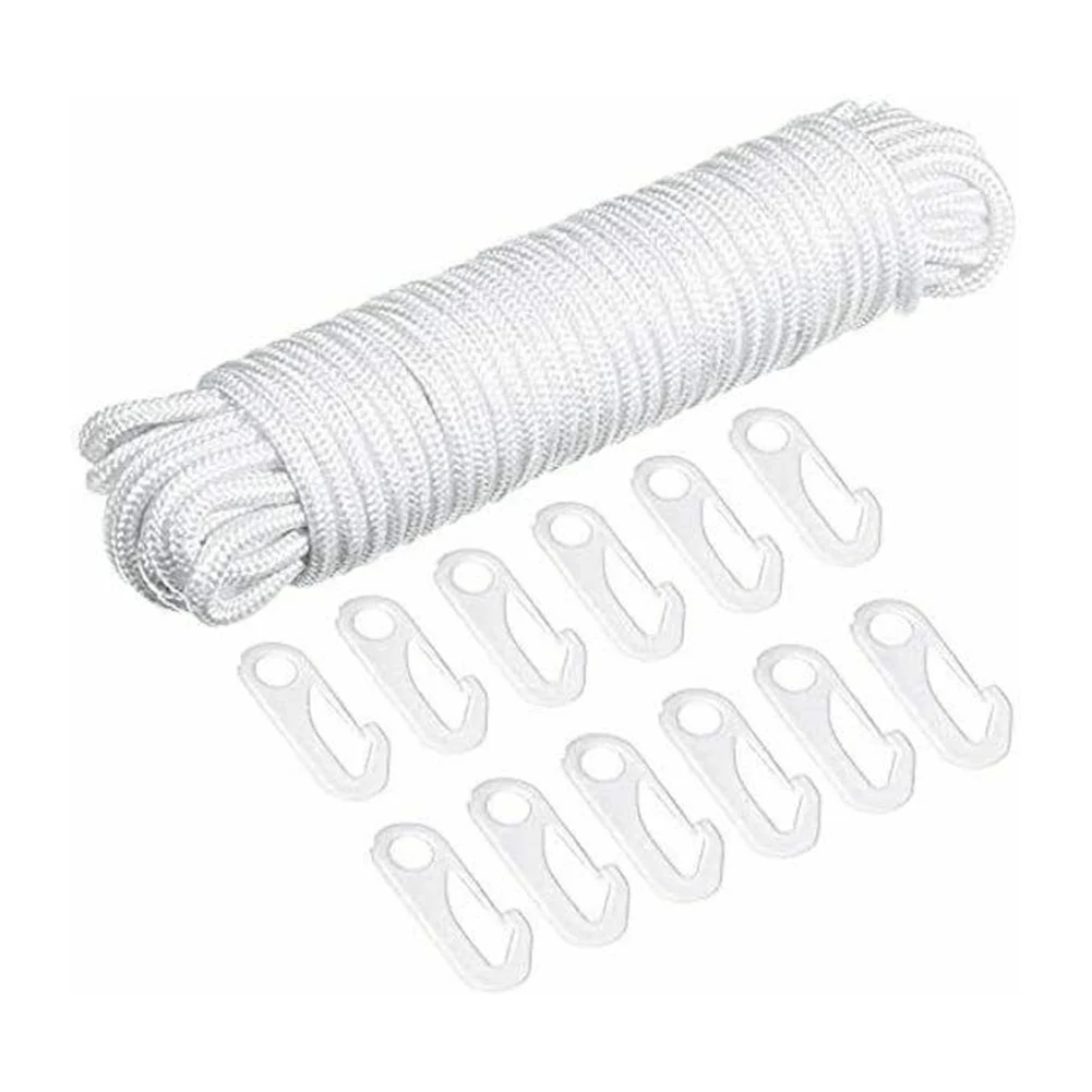 6mm Diameter Braided Rope Rope 12 Hook Clips Flag Rope Pole Line Nylon Flagpole Parts
6mm Diameter Braided Rope Rope 12 Hook Clips Flag Rope Pole Line Nylon Flagpole Parts