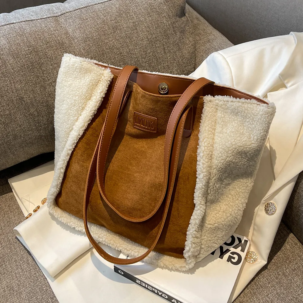 Burminsa Lamb Wool Plush Large Shoulder Tote Bags For Women 2023 Winter Trend Shearling Faux Fur Suede Shopper Ladies Handbags
Burminsa Lamb Wool Plush Large Shoulder Tote Bags For Women 2023 Winter Trend Shearling Faux Fur Suede Shopper Ladies Handbags