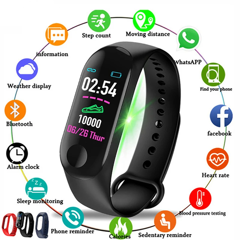 Connected Watch Child Sports Fitness Bracelet Heart Rate Blood Pressure Smart Watch Men Women Kids Watch Connected Bracelet M3
Connected Watch Child Sports Fitness Bracelet Heart Rate Blood Pressure Smart Watch Men Women Kids Watch Connected Bracelet M3