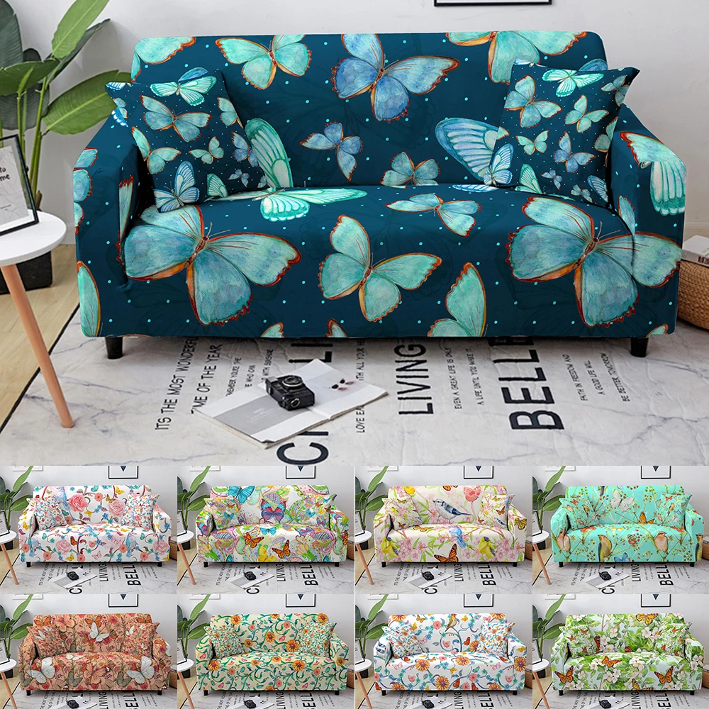 Elastic Sofa Cover For Living Room Butterfly Printed Stretch Couch Covers L Shape Corner Sofa Protector Slipcover 1/2/3/4 Seater 
Elastic Sofa Cover For Living Room Butterfly Printed Stretch Couch Covers L Shape Corner Sofa Protector Slipcover 1/2/3/4 Seater