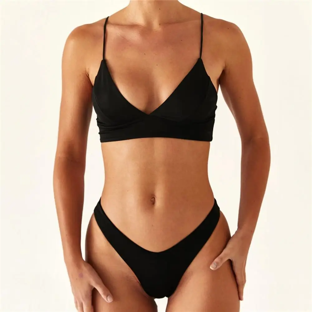 Women Swimwear Solid Beach Bathing Suit Spaghetti Straps Padded Summer Bikini 2pcs Micro Triangle Bra High Waist Thong Swimwear
Women Swimwear Solid Beach Bathing Suit Spaghetti Straps Padded Summer Bikini 2pcs Micro Triangle Bra High Waist Thong Swimwear