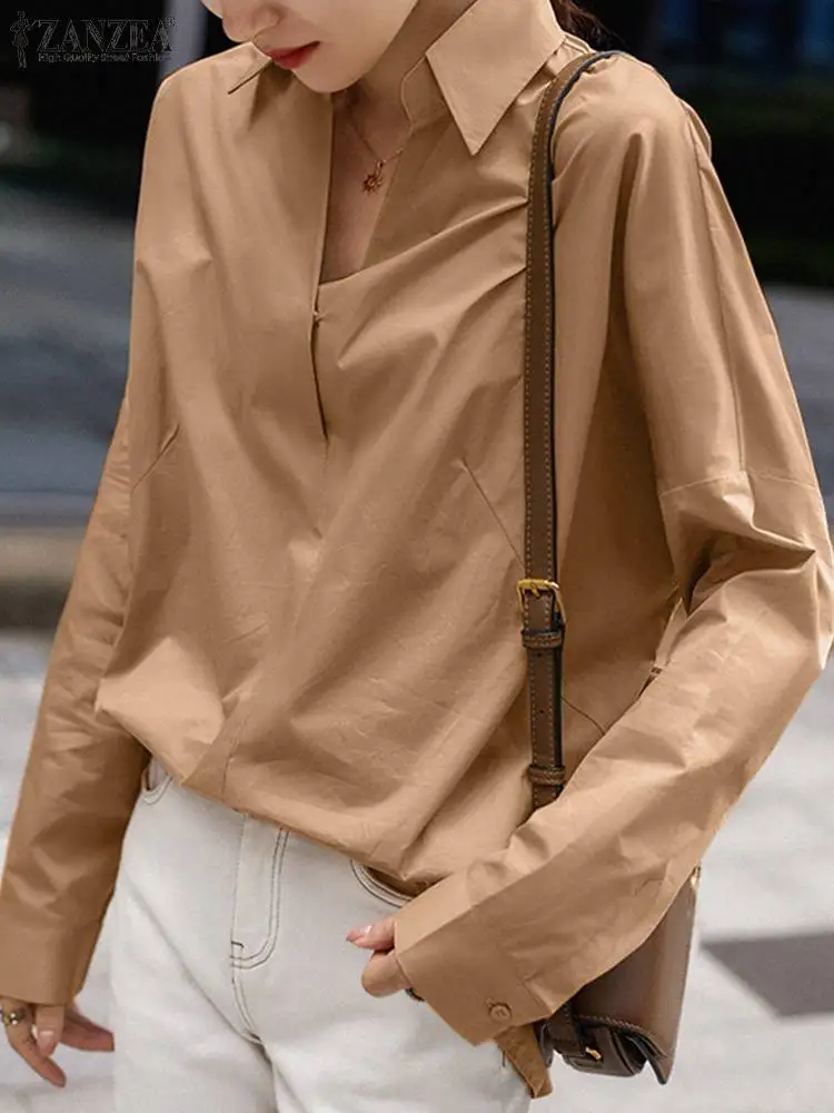 Women Blouse Fashion OL Tunic Tops Oversize Long Sleeve Shirt ZANZEA Casual Solid Work Blusas Female Lapel Neck Office Shirts
Women Blouse Fashion OL Tunic Tops Oversize Long Sleeve Shirt ZANZEA Casual Solid Work Blusas Female Lapel Neck Office Shirts