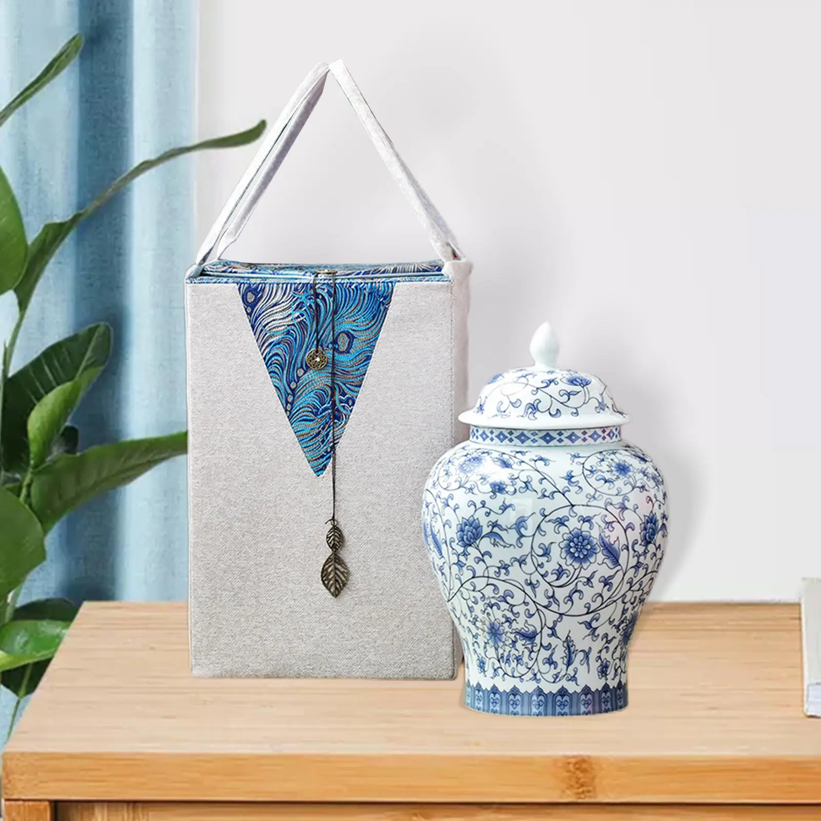 Chinese Style Ceramic Ginger Jar with Lid Traditional Glazed Chinoiserie Porcelain Jars for Countertop Home Decor Party Wedding
Chinese Style Ceramic Ginger Jar with Lid Traditional Glazed Chinoiserie Porcelain Jars for Countertop Home Decor Party Wedding
