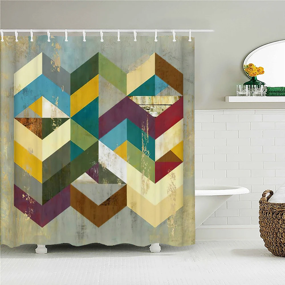 Modern Simplicity 3d Bathroom Curtains Art Geometry Shower Curtain with Hooks Home Decoration Washable Fabric Bath Screen
Modern Simplicity 3d Bathroom Curtains Art Geometry Shower Curtain with Hooks Home Decoration Washable Fabric Bath Screen
