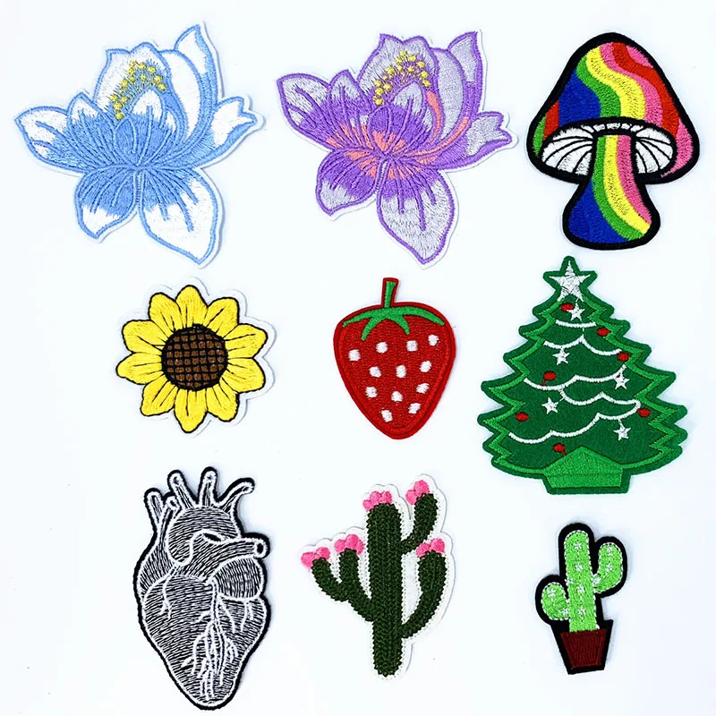 Cartoon Sunflower Colorful Mushroom Lotus Embroidery Cloth Sticker Strawberry Christmas Tree Kids Clothes Adhesive Iron on Patch
Cartoon Sunflower Colorful Mushroom Lotus Embroidery Cloth Sticker Strawberry Christmas Tree Kids Clothes Adhesive Iron on Patch