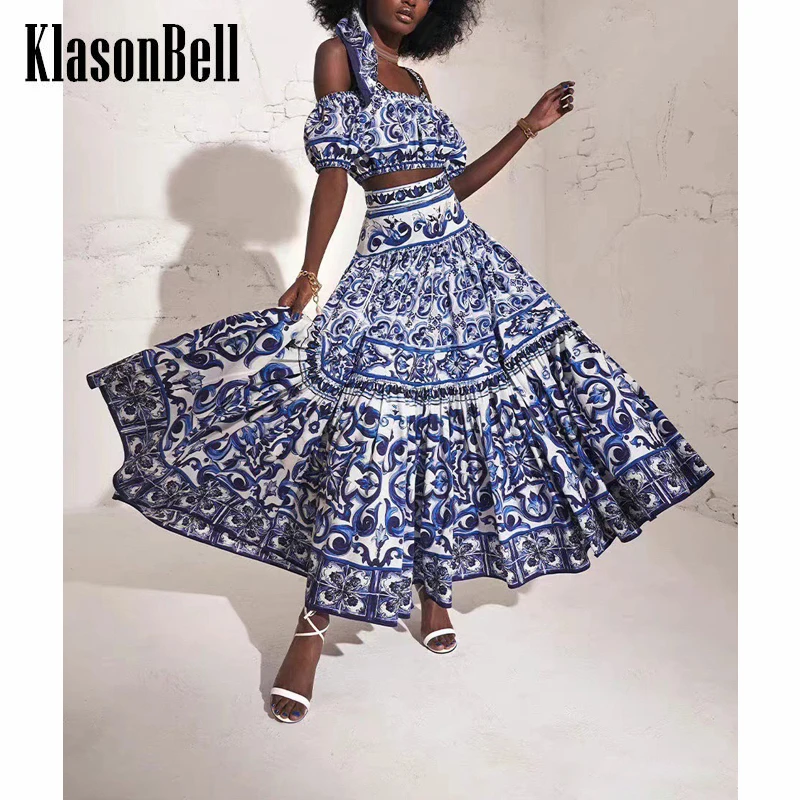 Женский подиумный костюм KlasonBell из 7,11 хлопка с принтом, короткая блузка с воротником-лодочкой или длинная юбка с высокой талией, 100%
Женский подиумный костюм KlasonBell из 7,11 хлопка с принтом, короткая блузка с воротником-лодочкой или длинная юбка с высокой талией, 100%