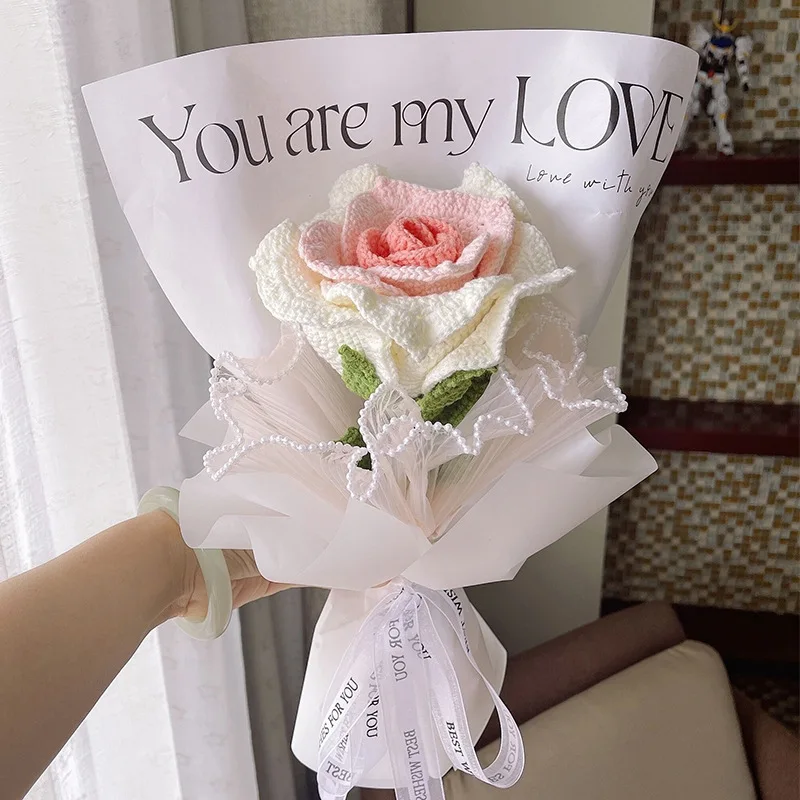 Hand-Knitted Rose Bouquet Homemade Crochet Knitted Flower DIY Pink Roses Flowers Valentine's Mother's Teacher's Day Gift
Hand-Knitted Rose Bouquet Homemade Crochet Knitted Flower DIY Pink Roses Flowers Valentine's Mother's Teacher's Day Gift
