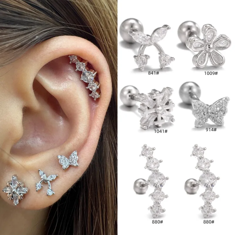 1Piece Stud Earring for Women Grils Jewelry, Cubic Zirconia Flower Bowknot Shaped Stainless Steel Earrings, 8mm Bar EGD0841
1Piece Stud Earring for Women Grils Jewelry, Cubic Zirconia Flower Bowknot Shaped Stainless Steel Earrings, 8mm Bar EGD0841