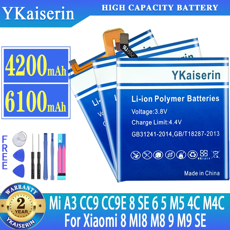 Аккумулятор ykaisin для Xiaomi Mi A3 CC9 CC9E 8 SE 6 5 M5 4C M4C Mi8 Mi6 Mi5 Mi4C для Xiaomi 8 MI8 M8 9 M9 SE, Бесплатные инструменты
Аккумулятор ykaisin для Xiaomi Mi A3 CC9 CC9E 8 SE 6 5 M5 4C M4C Mi8 Mi6 Mi5 Mi4C для Xiaomi 8 MI8 M8 9 M9 SE, Бесплатные инструменты