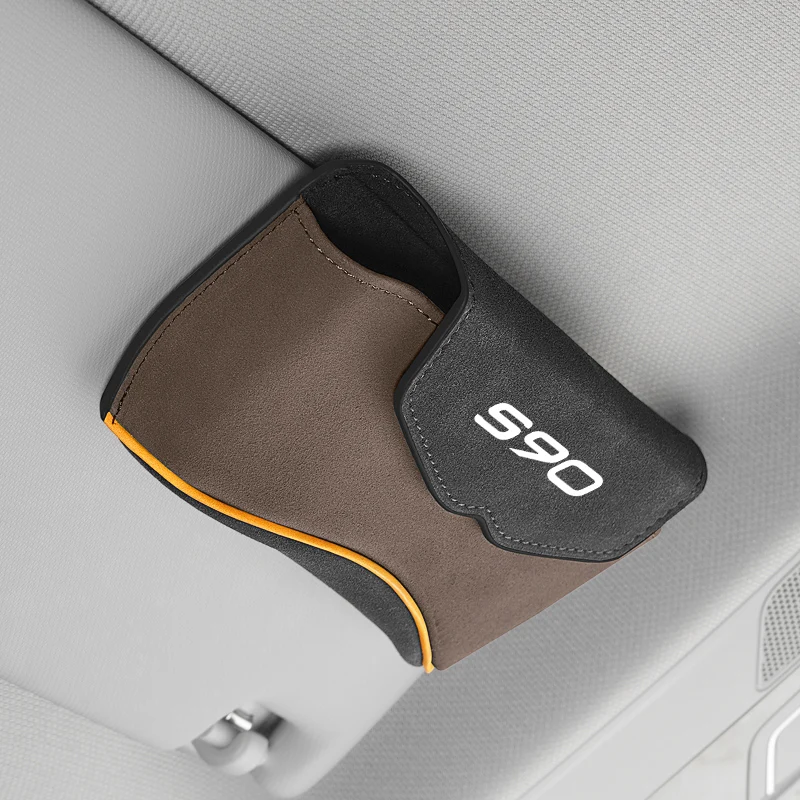 

Автомобильный козырек для очков для Volvo S90 2017-2023, автомобильный держатель для солнцезащитных очков, многофункциональный зажим для очков, зажим для купюр, автомобильные аксессуары