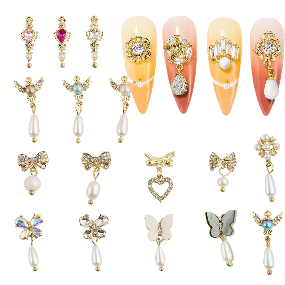 10Pcs Luxury Nail Art Rhinestone 3D Dangle Nail Art Charms Gold Heart Pearl Crystal Gems Nail Diamond for Girl Women DIY Nails
10Pcs Luxury Nail Art Rhinestone 3D Dangle Nail Art Charms Gold Heart Pearl Crystal Gems Nail Diamond for Girl Women DIY Nails